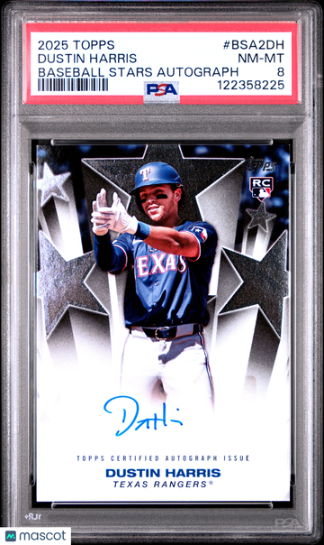 2025 Topps Baseball Stars Autographs Dustin Harris #BSA2DH Series 2 PSA 8