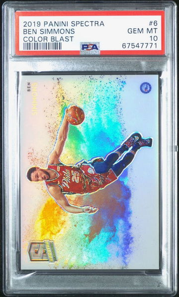 2019-20 Panini Spectra Color Blast #6 Ben Simmons PSA 10 Prizm