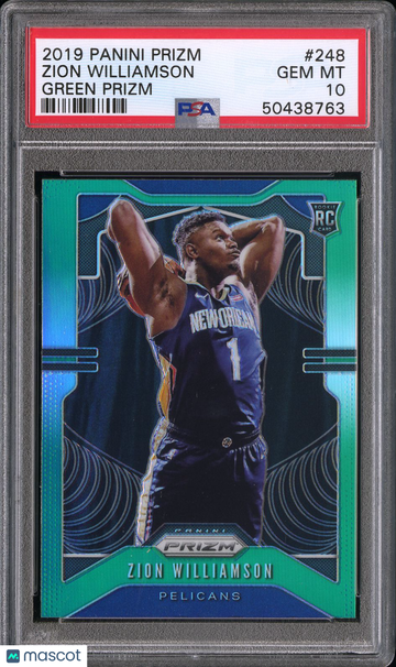 2019 Panini Prizm Zion Williamson #248 Green PSA 10