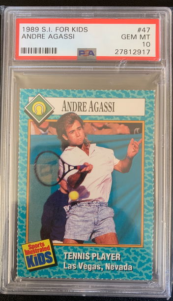 1989 S.I. Kids Andre Agassi RC PSA 10 Pop 5