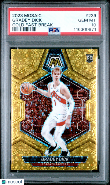 2023 Panini Mosaic Gradey Dick #239 Gold Fast Break PSA 10