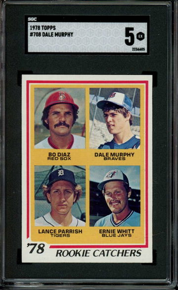 1978 Topps #708 Lance Parrish Rookie Catchers RC w/Dale Murphy/Diaz/Whitt SGC 5