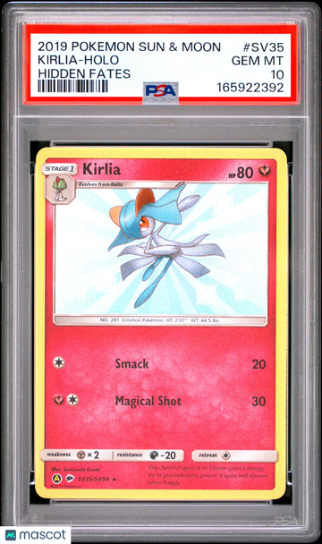 2019 Pokemon Sun & Moon Hidden Fates Kirlia #SV35 PSA 10