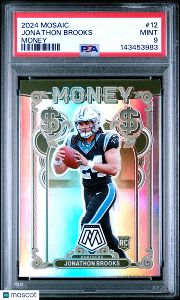 2024 Panini Mosaic Money Jonathon Brooks #12 PSA 9