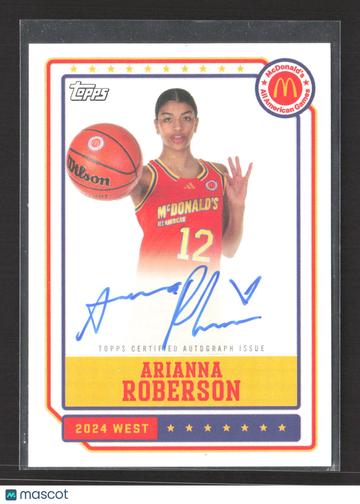 2024 Topps Chrome McDonald's All American Arianna Roberson #EA-AR Auto