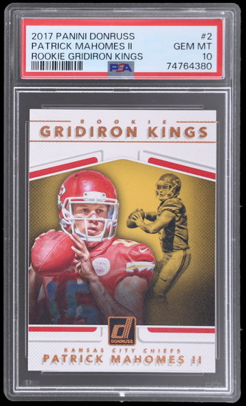 2017 Panini Donruss Patrick Mahomes II Rookie Gridiron Kings PSA 10 RC