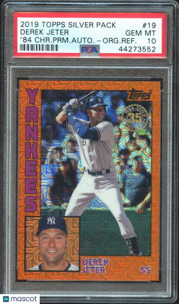 Derek Jeter 2019 Topps Silver Pack 1984 Chrome Promo Autographs Auto '84 CHR. PRM. Au. Orng. Refractor PSA 10