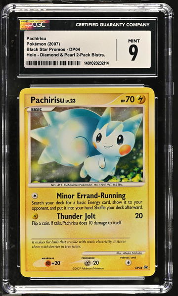 2007 Pokémon Diamond & Pearl Black Star Promo Pachirisu #DP04 Holo CGC 9