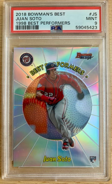 Juan Soto 2018 Bowman’s Bowman Best 1998 Best Performers RC Rookie PSA 9 Mint