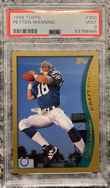 1998 Topps Peyton Manning PSA 9 MINT RC Rookie and HOF