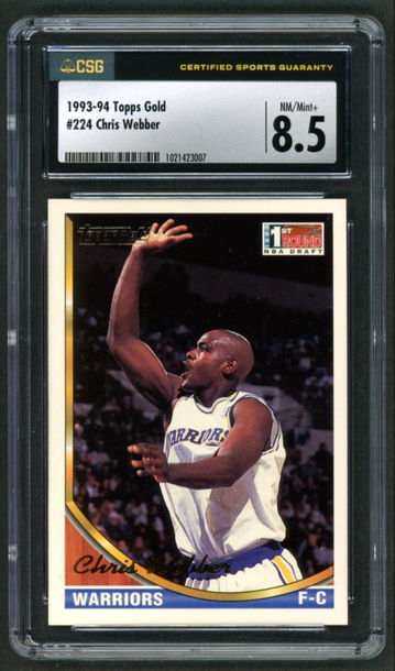 1993-94 Topps Gold #224 Chris Webber Rookie Rc CSG 8.5 NM-MT+