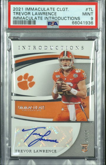 2021 Panini Immaculate Introductions Trevor Lawrence Auto PSA 9 Mint 25/99 SP