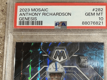 Graded 2023 Panini Mosaic Anthony Richardson #282 Genesis Prizm Rookie Trading Card PSA 10 Colts