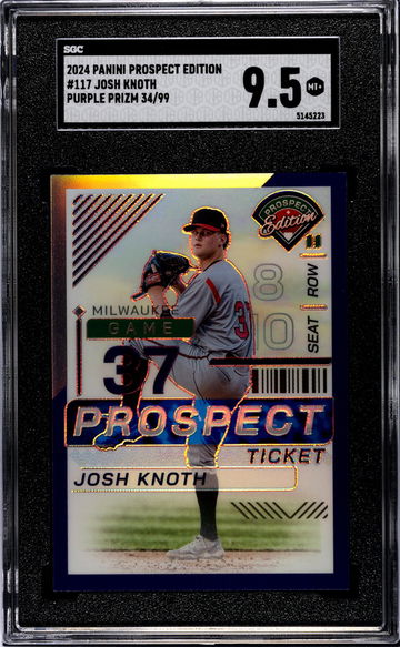 2024 Panini Prospect Purple Prizm Josh Knoth #117 /99 SGC 9.5