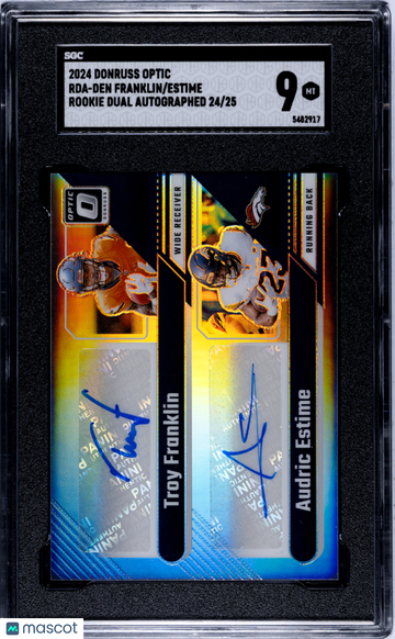 2024 Donruss Optic Franklin Estime #RDA-DEN Rookie Dual Autograph SGC 9