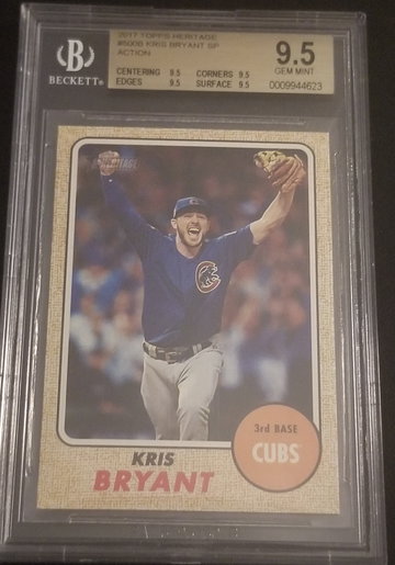 2017 Topps Heritage Kris Bryant #500 Action SP BGS 9.5