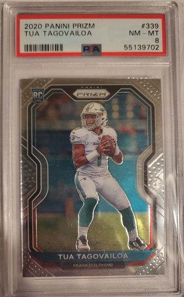 Tua Tagovailoa Prizm Rookie Base PSA 8 Dolphins