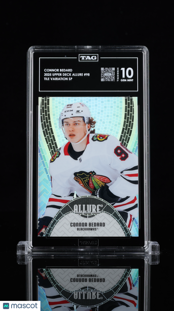 2025 Upper Deck Allure Connor Bedard #98 Tile Variation SP Short Print Low Pop TAG 10