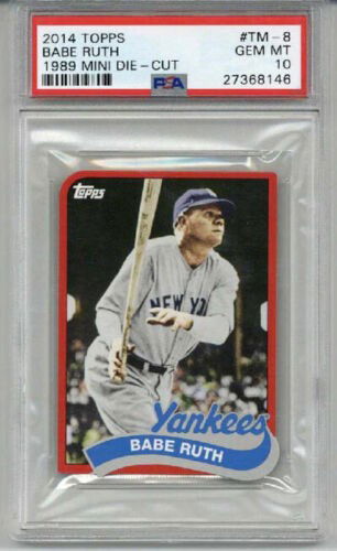 2014 TOPPS 1989 MINI DIE CUT BABE RUTH CARD NEW YORK YANKEES PSA 10 SP