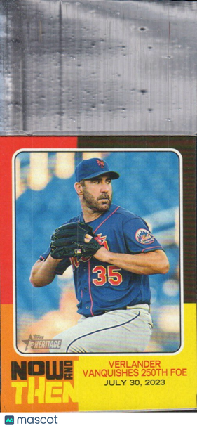 2024 Topps Heritage Justin Verlander #NAT-13 Now and Then