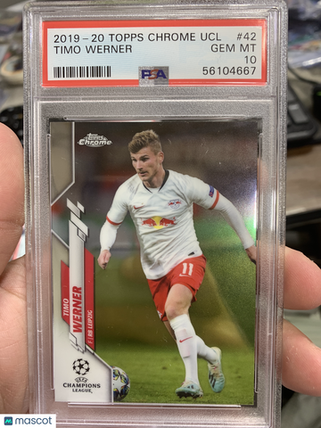 2019 Topps Chrome UEFA Champions League Timo Werner #42 PSA 10