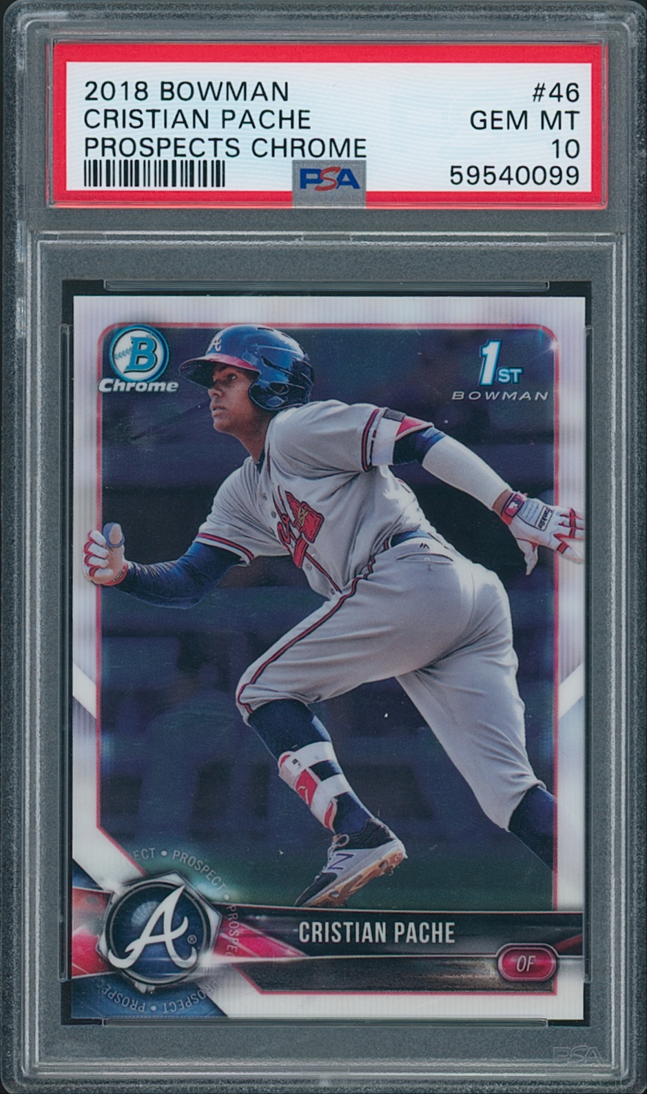 2018 Bowman Chrome Prospects #46 1st Cristian Pache PSA 10 Gem-Mint