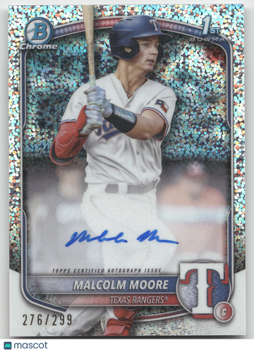 2025 Topps Bowman Chrome Malcolm Moore #CPA-MMO Speckle Refractor /299 1st Bowman