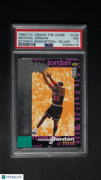1995-96 Upper Deck Collector's Choice Michael Jordan #C30 Silver Scoring Parallel/Variety Insert PSA 7