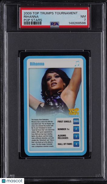 2009 Top Trumps Tournament Pop Stars Rihanna Rookie PSA 7