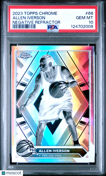 2023 Topps Chrome Allen Iverson #66 Negative Refractor PSA 10