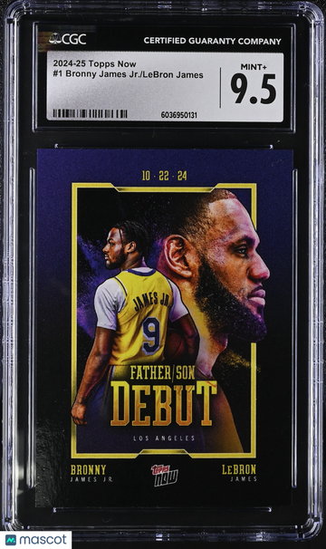 2024-25 Topps Now Bronny James Jr./LeBron James #1 CGC 9.5