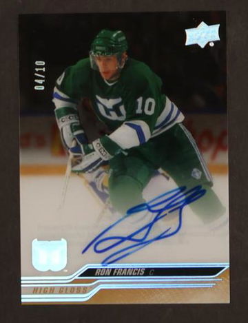 2023 Upper Deck Clear Cut #CC-RF Ron Francis Clear Auto /10