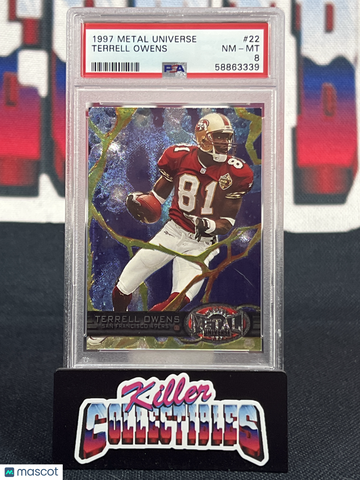 1997 Metal Universe Terrell Owens #22 PSA 8