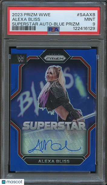 2023 Panini Prizm WWE Superstar Autographs Alexa Bliss #SAAXB Blue Prizm PSA 9 Panini Authentic