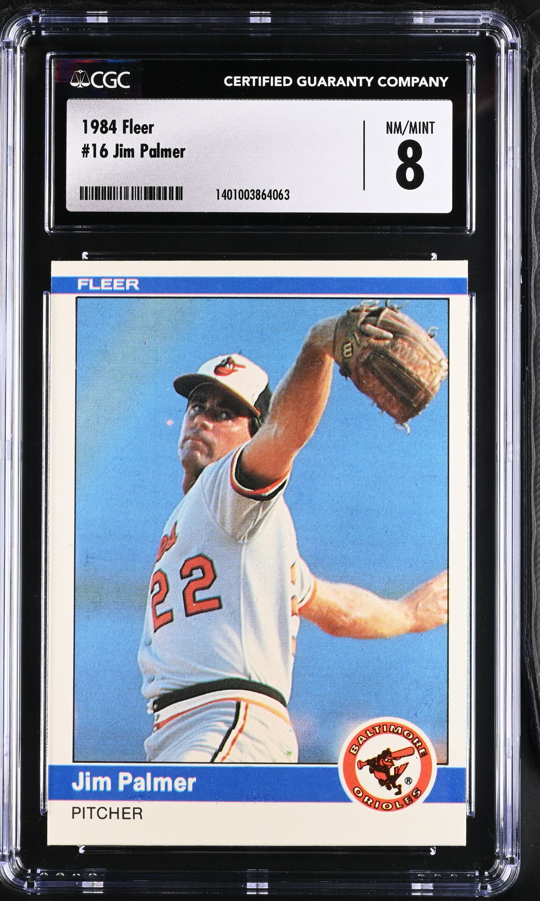 1984 Fleer Jim Palmer #16 CGC 8 P1366