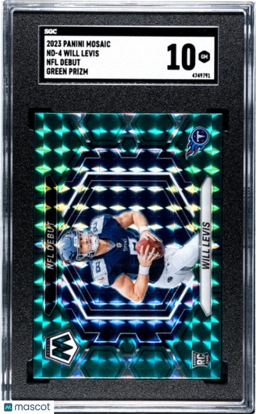 2023 Panini Mosaic Will Levis #ND-4 Green Mosaic SGC 10