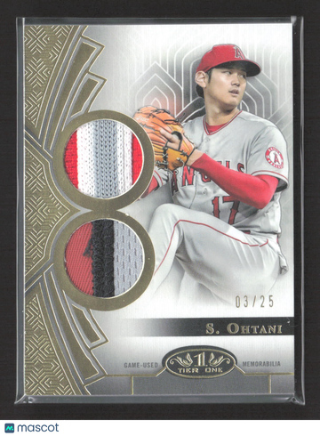 2023 Topps Tier One Shohei Ohtani #T1R-SO2 /25 Memorabilia Dual Relic