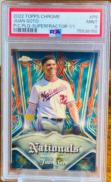 Juan Soto Pinstripe Superfractor 1/1 2022 Topps Chrome PSA 9