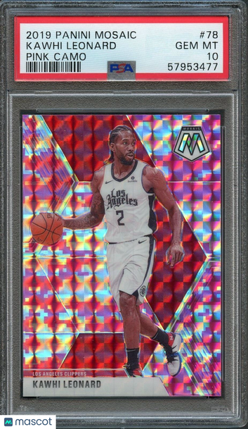 2019 Panini Mosaic Kawhi Leonard #78 Pink Camo PSA 10
