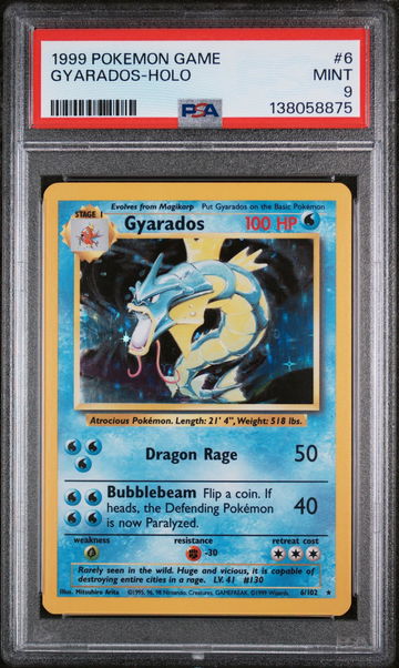 1999 Pokemon Base Set Holo Gyarados #6 PSA 9