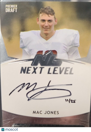 2021 Sage Aspire Mac Jones #21NL-MJ Silver Short Print Rookie Next Level Leaf