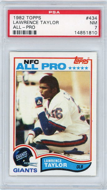 1982 Topps Lawrence Taylor #434 PSA 7 - RC, HOF, New York Giants