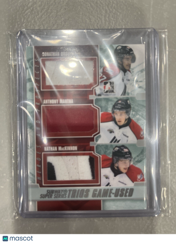 2012-13 ITG Heroes and Prospects Nathan MacKinnon Anthony Mantha Jonathan Drouin Patch Short Print Parallel/Variety Memo