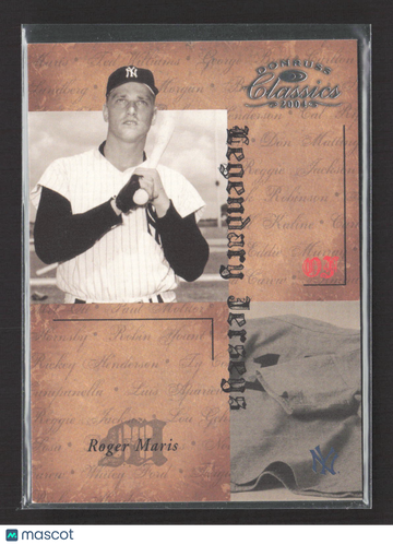 2004 Donruss Classics Legendary Jerseys Roger Maris #LJ-4 Jersey