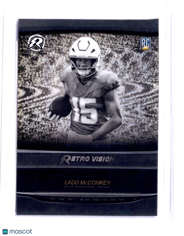 2025 Topps Retro Vision Ladd McConkey RV-29 RC Los Angeles Chargers Football Card