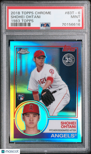 2018 Topps Chrome 1983 Topps Shohei Ohtani #83T-6 PSA 9