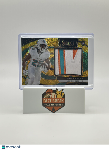 2025 Panini Select Prizm Football Jaylen Wright #JRS-JWT Gold /10 Patch