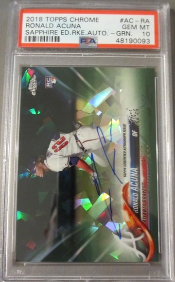 Ronald Acuna Jr. PSA 10 2018 Topps Chrome Sapphire Auto Green #/50