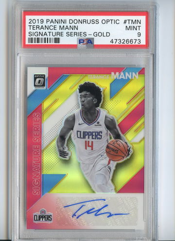 RC /10 GOLD PSA 9 TERANCE MANN 2019 PANINI DONRUSS OPTIC ROOKIE SIGNATURE SERIES