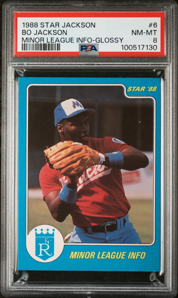 1988 Star Bo Jackson Minor League Info-Glossy Bo Jackson #6 PSA 8